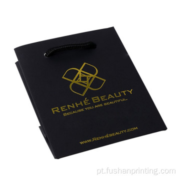 Shopping preto design personalizado kraft papel bolsa de presente